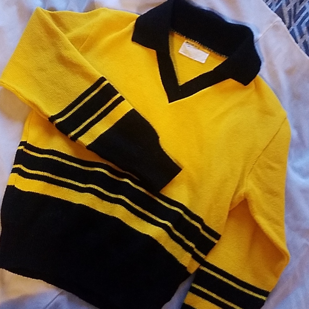 Vintage Yellow Polo Knit Sweater